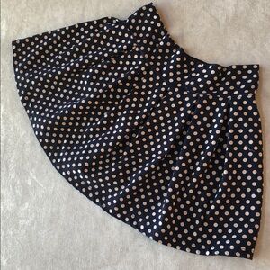 Gap Kids Cotton Blend Navy White Polka Dot Soft Pull-On Mini Skirt Size S (6-7)